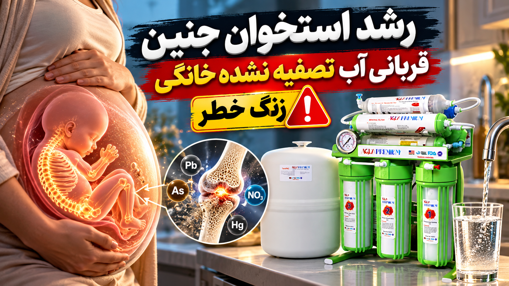 رشد استخوان جنین قربانی آب تصفیه نشده خانگی | زنگ خطر
